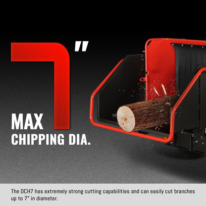 HONDA GX690 22HP 688cc Twin Cylinder Gasoline Engine Powered 7” Hydraulic Feeding Wood Chipper, DCH7